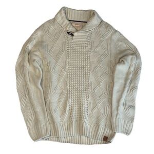 Weatherproof Men's Cream Cable Knit Sweater size Large